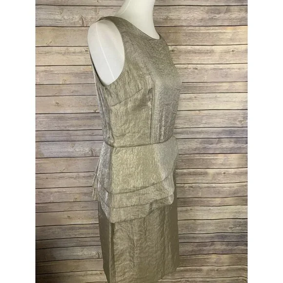 London Times Womens 12 Metallic Dress Sleeveless - Picture 10 of 12